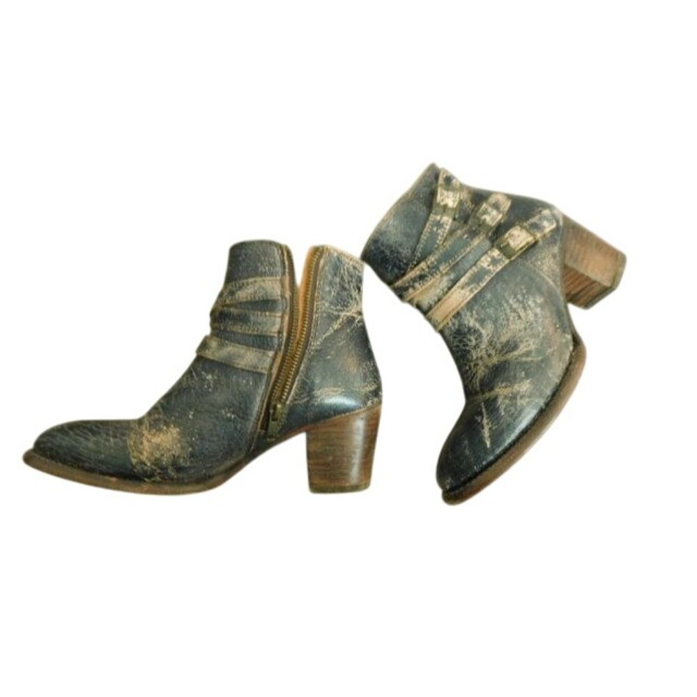 Bed Stu Size 8 Organic Tanned Leather Heeled Ankle Boots W/Box - Picture 4 of 5
